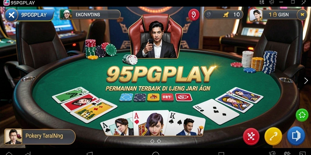 Tampilan gameplay poker yang seru dan interaktif di 95PGPLAY.