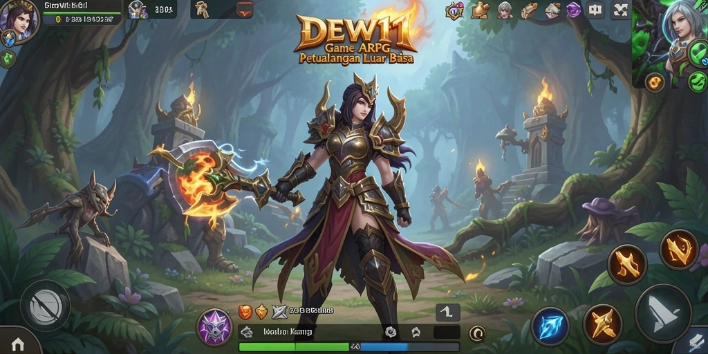 Tampilan gameplay DEWI11 yang memukau dan menantang.