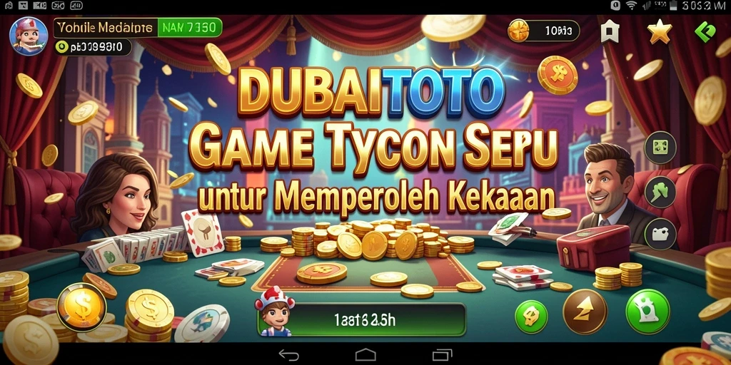 Tangkapan layar utama DUBAITOTO memperlihatkan gameplay seru dalam membangun kerajaan usaha.