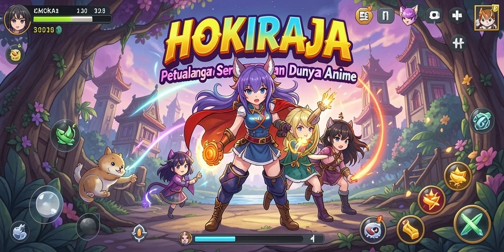Tampilan gameplay HOKIRAJA yang penuh warna dan menarik.
