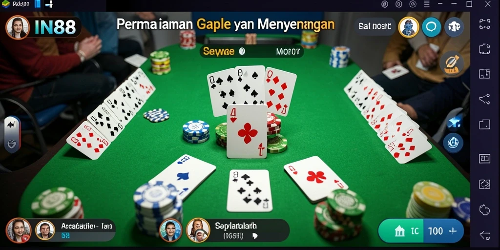Tampilan gameplay seru di IN88 saat bermain Gaple.