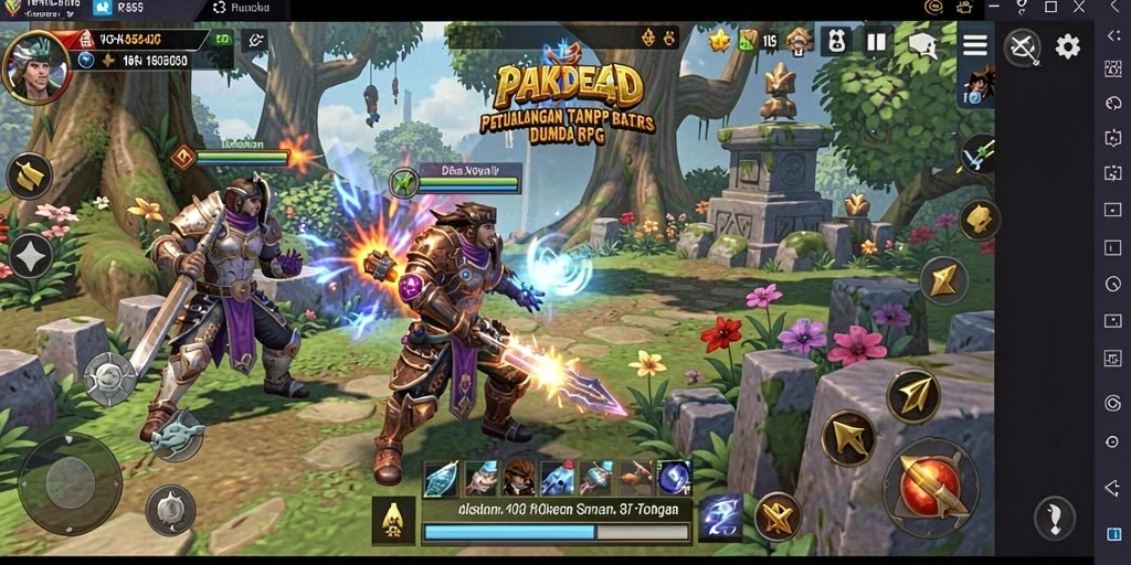 Screenshot PAKDE4D menampilkan petualangan seru dalam dunia RPG.