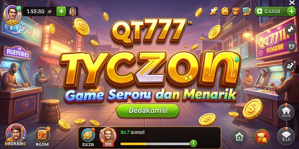 Screenshot menunjukkan pemain mengelola bisnis dalam QT777.
