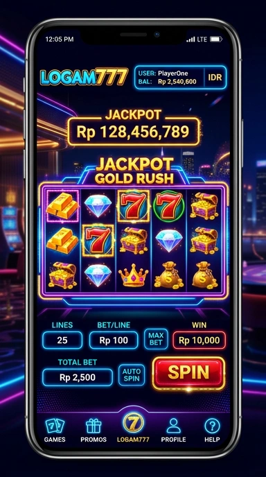 Pengguna sedang menjelajahi aplikasi di logam777.